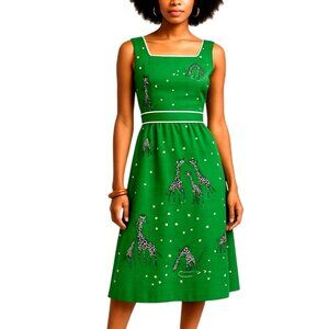 Vintage 1970s Jenny Giraffe Novelty Print Midi Dress Fit & Flare